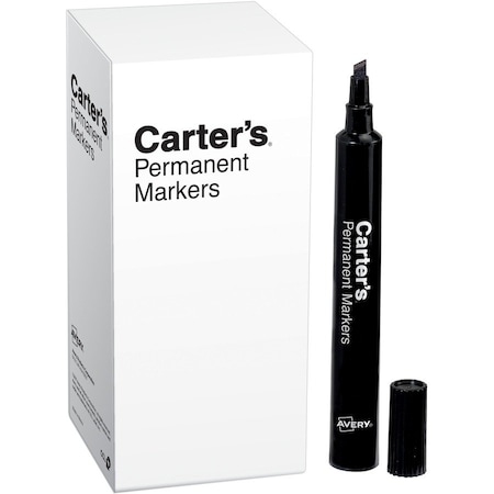 Permanent Marker, Large Chisel Tip, 12/DZ, Black PK